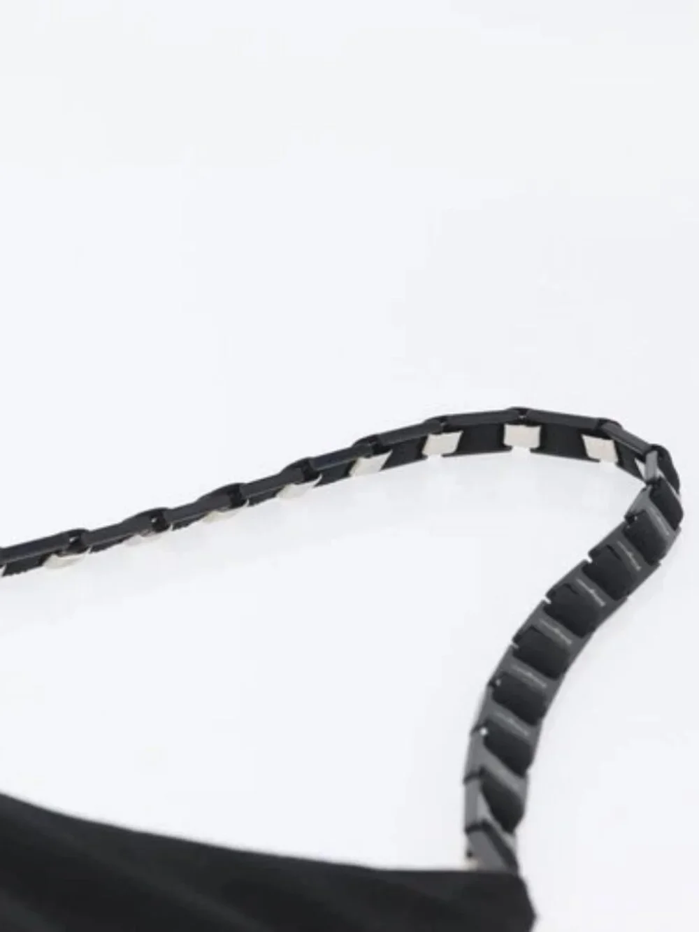 Salvatore Ferragamo Chain Vala Shoulder Bag Nylon Black Auth BA10885